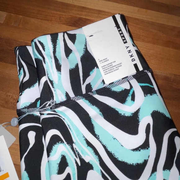 Dkny Sport Marble-Print 7/8-Leggings - blue/black small - Picture 3 of 10